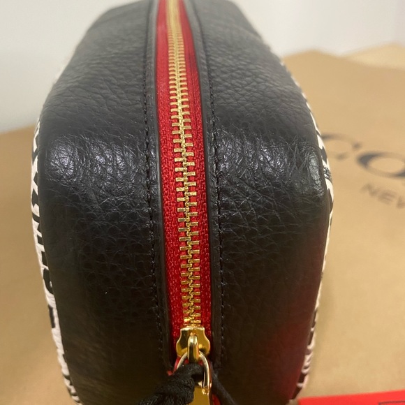 COACH DISNEY MICKEY MOUSE X KEITH HARING MAZE PRINT COSMETIC BAG NWT - Picture 4 of 7